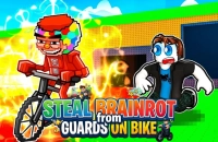 PLay Steal Brainrot from Guards on Bike now!